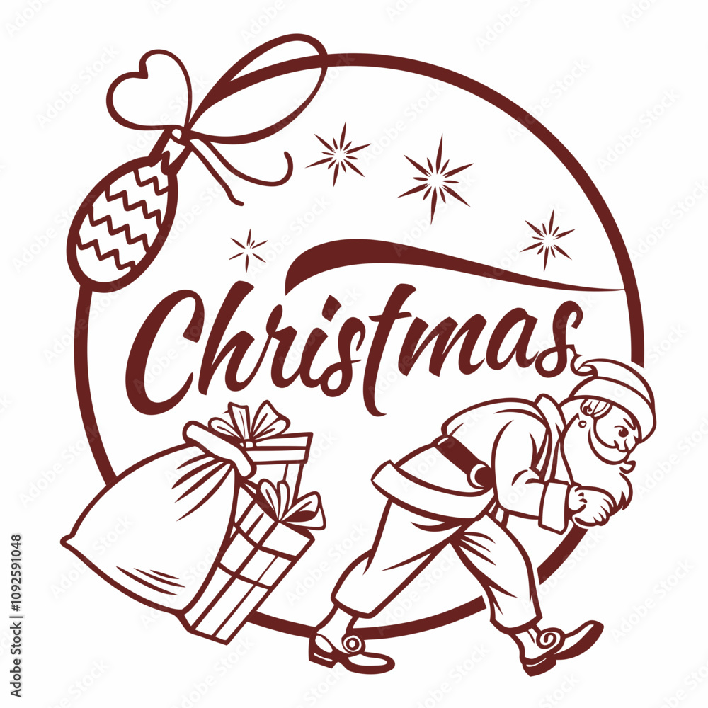 Fototapeta premium Colorful Christmas Elements for Festive Holiday Projects and Decorations