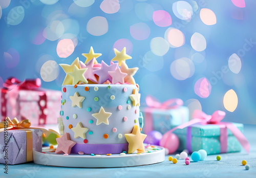 A delightful photo of colorful sweets, perfect for birthday or anniversary greetings. Captures the celebratory atmosphere with a focus on fun and indulgence. photo