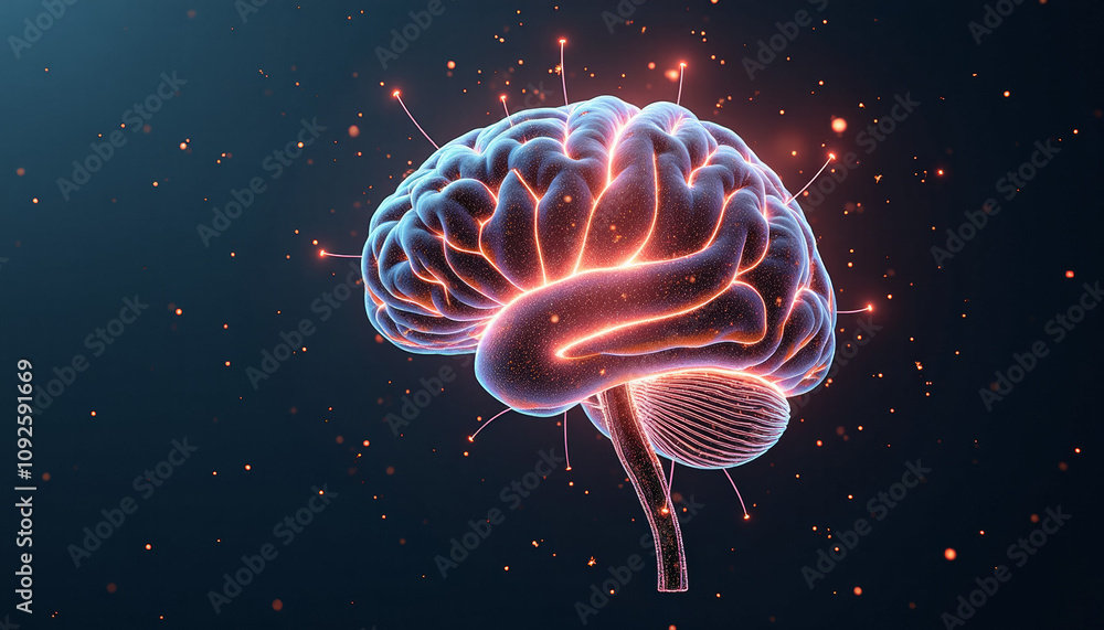 Fototapeta premium Intricate 3D Brain Anatomy Visualization