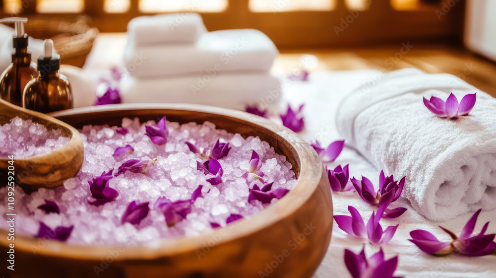 smelling salts in thai style spa with white towels and blurred background smelling salts in thai style spa with white towels and blurred background