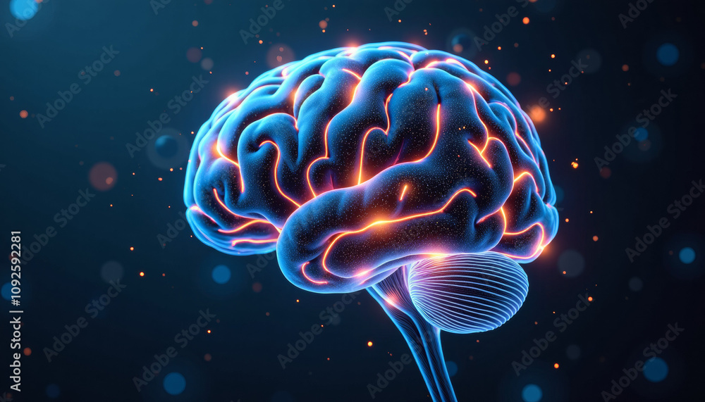 Detailed 3D Brain Anatomy Illustration Detailed 3D Brain Anatomy Illustration