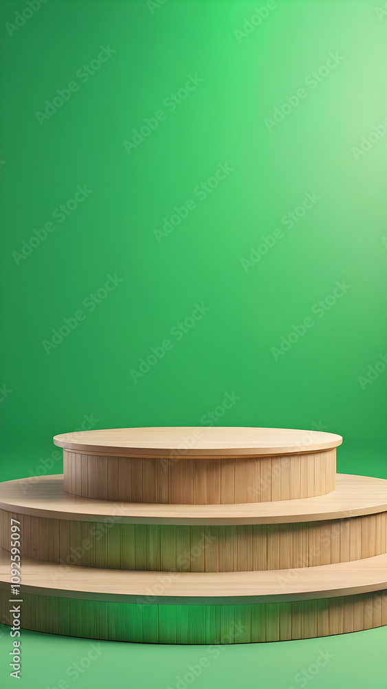 podium or stand for product display with green background podium or stand for product display with green background