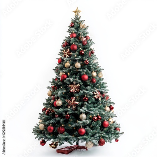 christmas fir tree with decorations