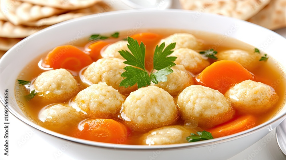 Matzah Ball Soup with Carrots and Fresh Parsley Matzah Ball Soup with Carrots and Fresh Parsley