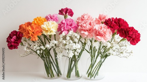Wallpaper Mural Cheerful Floral Arrangement with Colorful Carnations Torontodigital.ca
