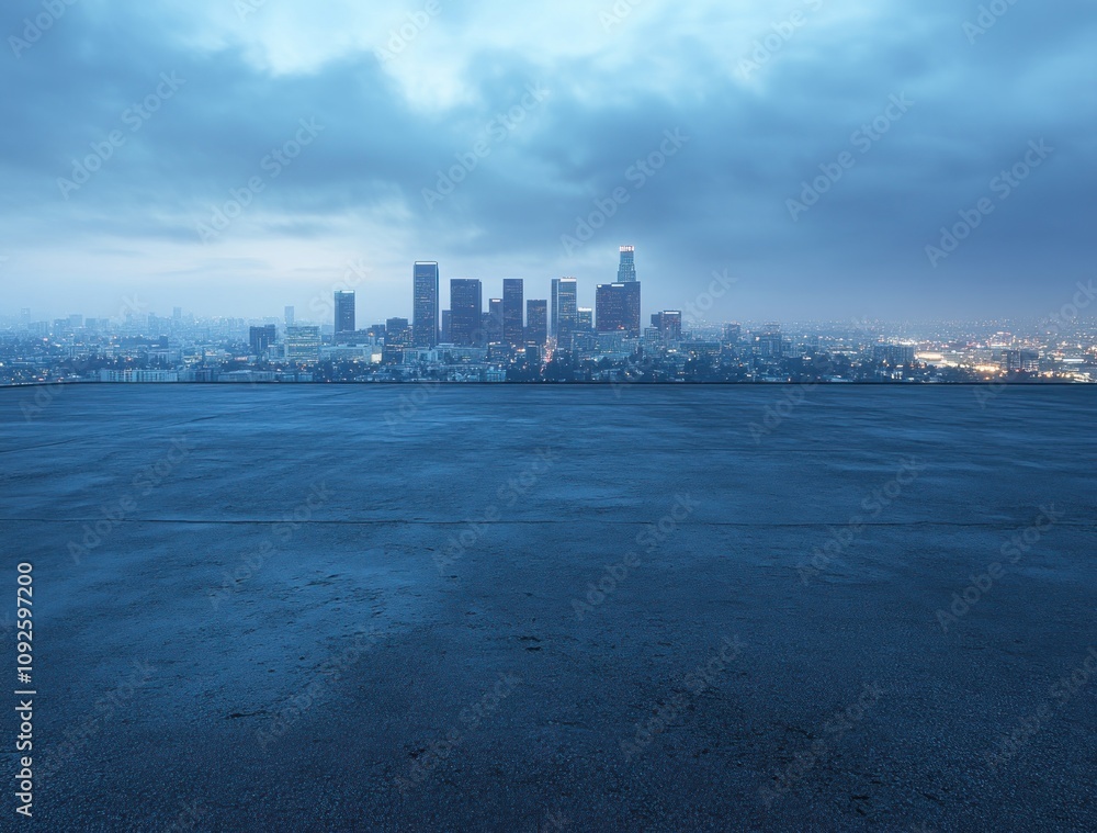 A misty cityscape at dawn, showcasing a skyline with skyscrapers under a cloudy sky. A misty cityscape at dawn, showcasing a skyline with skyscrapers under a cloudy sky.