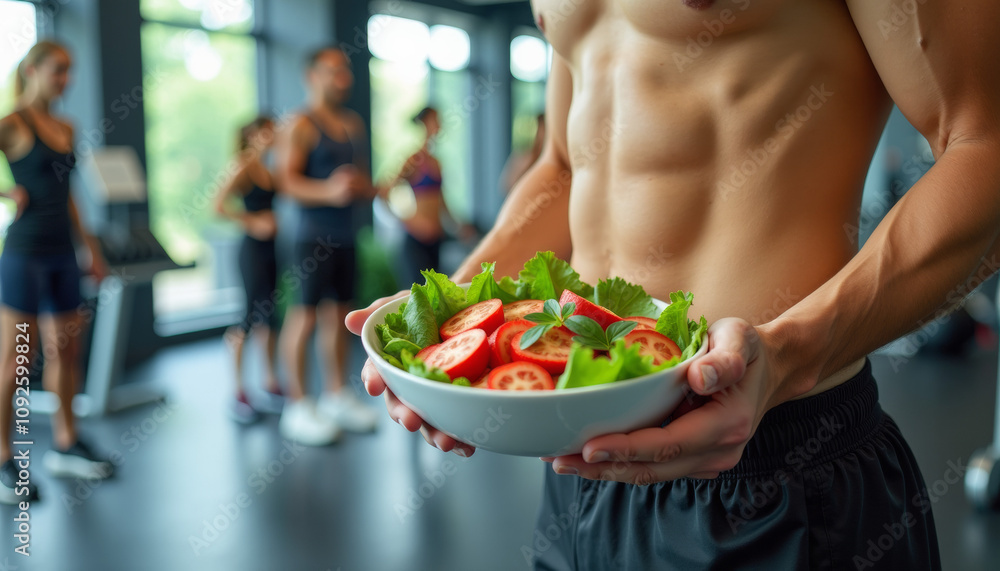 Healthy Salad in Gym - Fitness Diet Healthy Salad in Gym - Fitness Diet