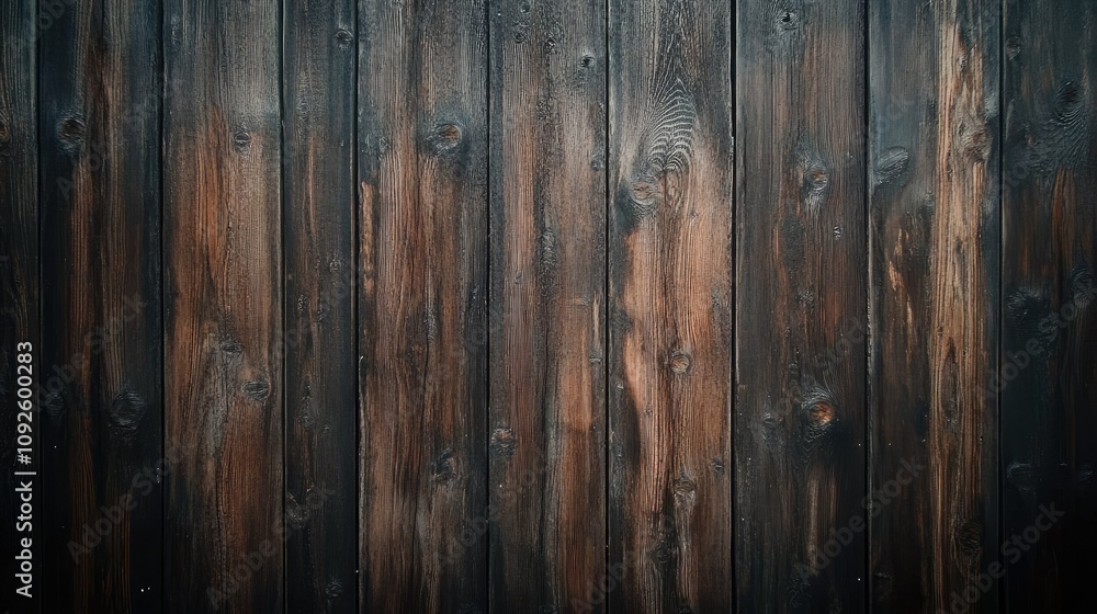 Obraz premium Rustic Wooden Wall Close-Up View