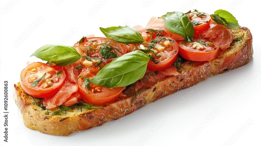 Delectable Open-Faced Sandwich with Fresh Ingredients Delectable Open-Faced Sandwich with Fresh Ingredients