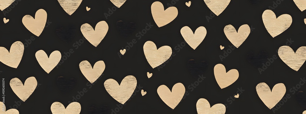 Simple heart pattern on the black background Simple heart pattern on the black background