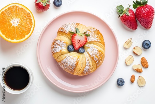 Wallpaper Mural Delicious Pastry Breakfast With Berries And Coffee Torontodigital.ca