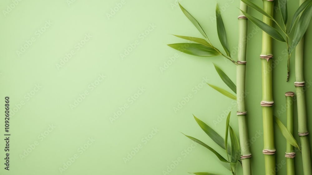 Naklejka premium Bamboo Plant Wall Decor