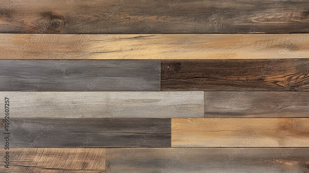 Fototapeta premium Rustic Wooden Wall Panels in Horizontal Arrangement