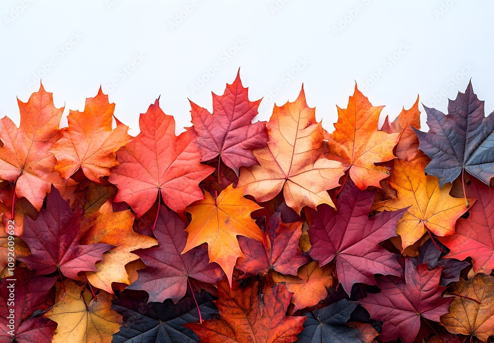 A Collection of Vibrant Autumn Leaves in Various Shades of Red, Orange, and Yellow A Collection of Vibrant Autumn Leaves in Various Shades of Red, Orange, and Yellow