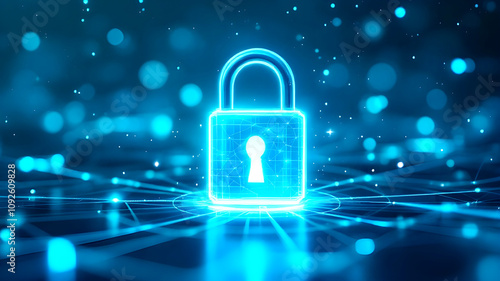 The cyber security system and safe digital information technology icon.