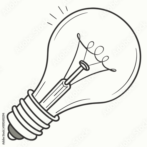 A simple light bulb with a single line for the filament, conveying the concept of ideas and creativity. Ideal for educational and business content