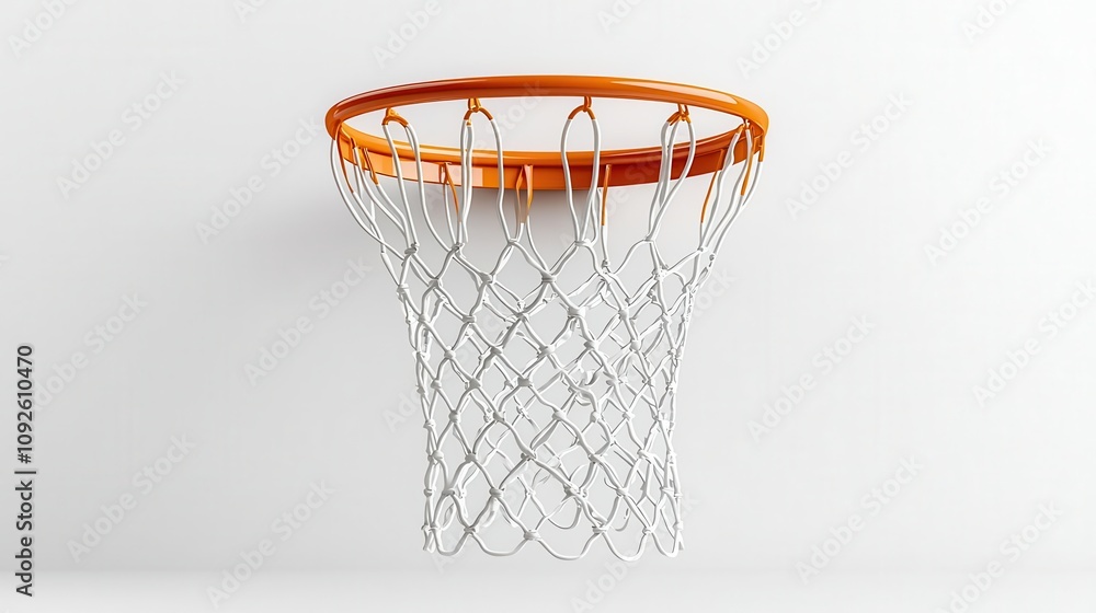 Basketball hoop against a plain background highlighting sports equipment Basketball hoop against a plain background highlighting sports equipment