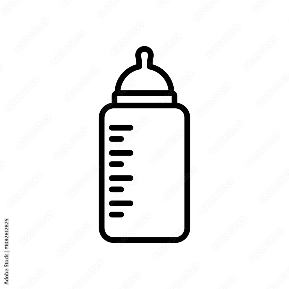 Baby milk bottle icon linear logo isolated Baby milk bottle icon linear logo isolated