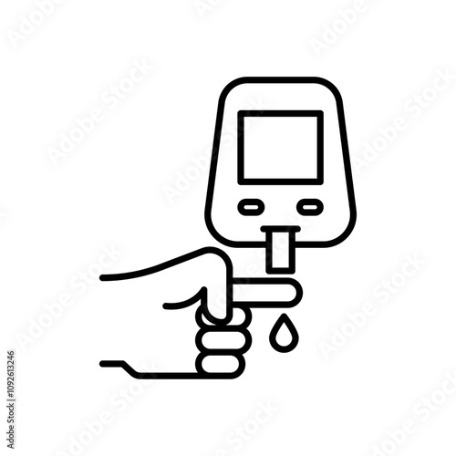 Blood sugar test icon linear logo isolated