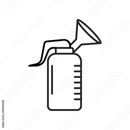Breast pump icon linear logo isolated