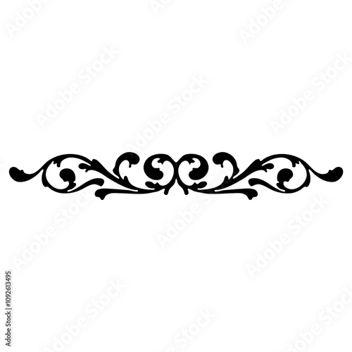 Decorative divider barroque element calligraphy