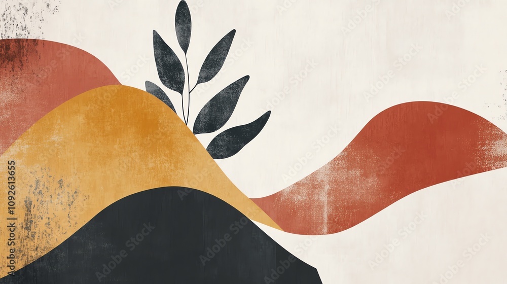 custom made wallpaper toronto digitalAbstract art with muted colors and organic shapes.