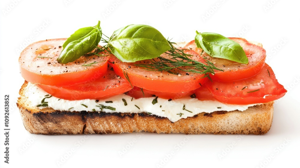 Elegant Layered Sandwich with Fresh Ingredients Elegant Layered Sandwich with Fresh Ingredients