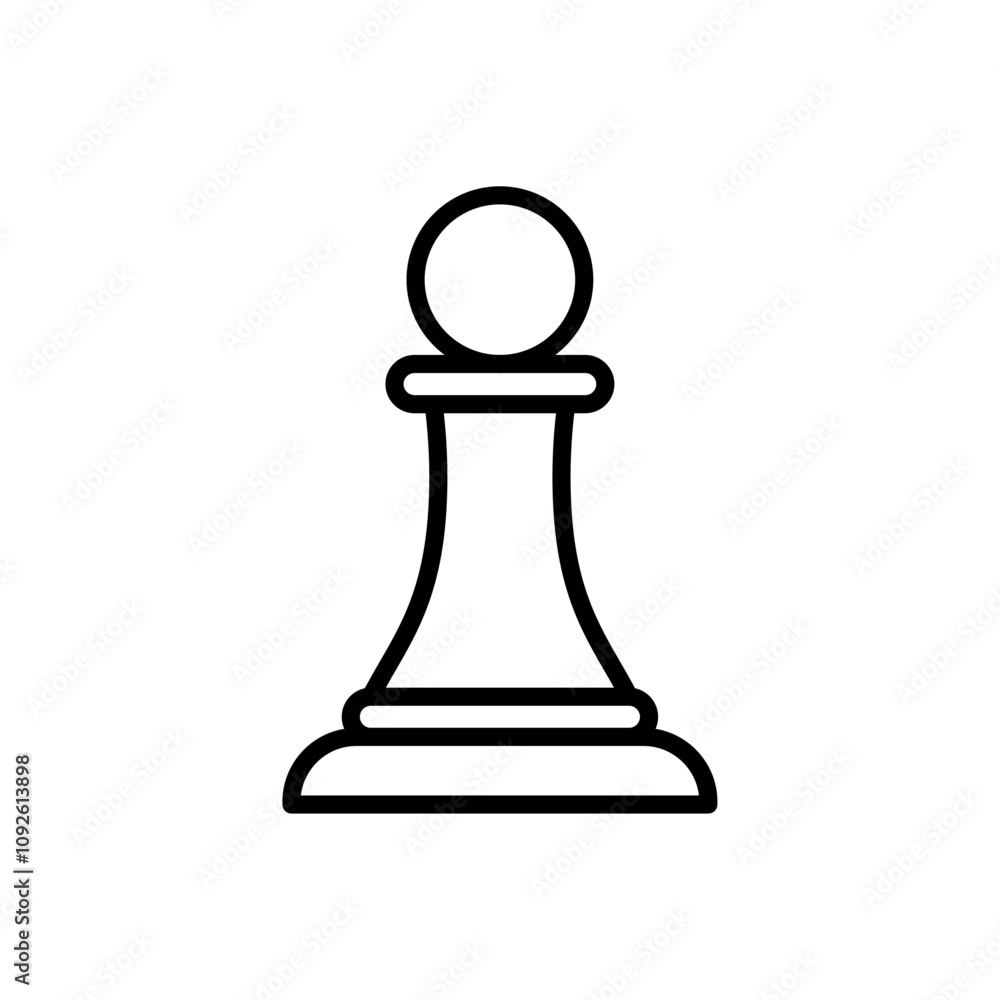 Chess pawn icon linear logo isolated Chess pawn icon linear logo isolated