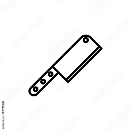 Butcher knife icon linear logo isolated