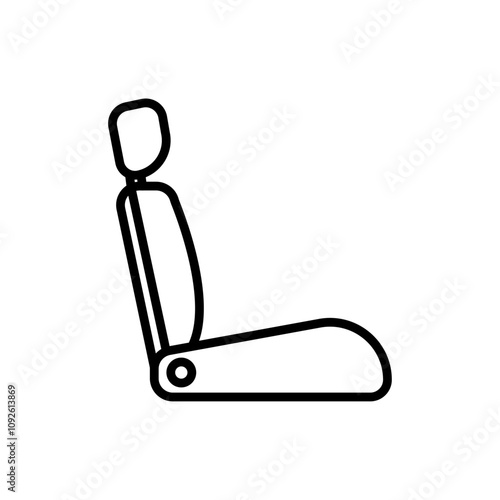 Car seat icon linear logo isolated