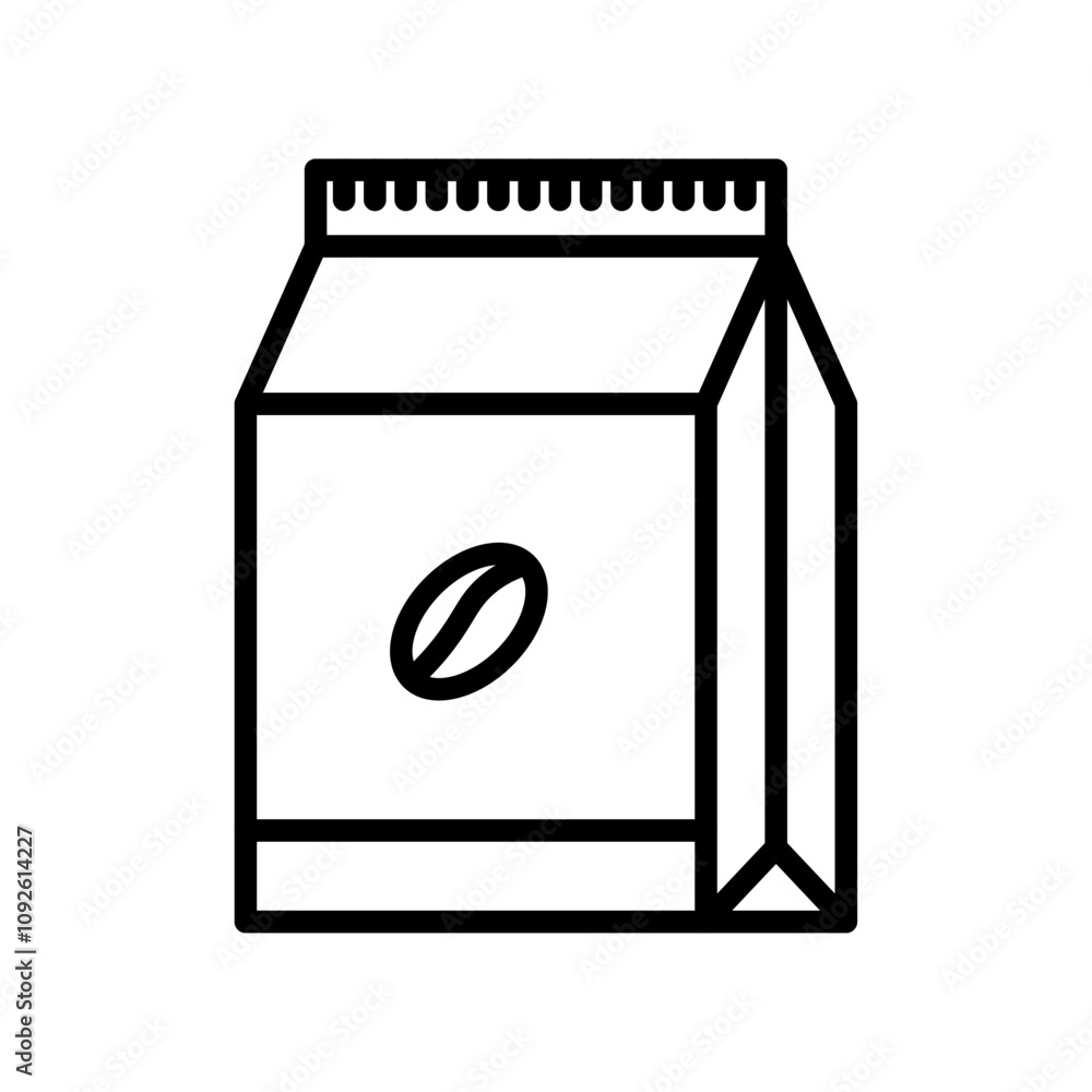 Coffee paper bag icon linear logo isolated Coffee paper bag icon linear logo isolated
