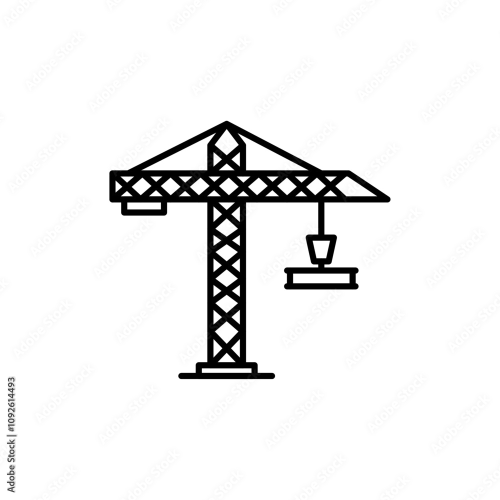 Crane icon linear logo isolated Crane icon linear logo isolated