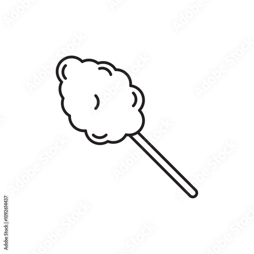 Cotton candy icon linear logo isolated