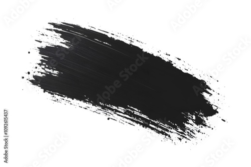 Abstract Black Brushstroke on White Background photo