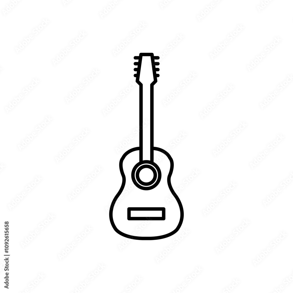 Fototapeta premium Guitar icon linear logo isolated