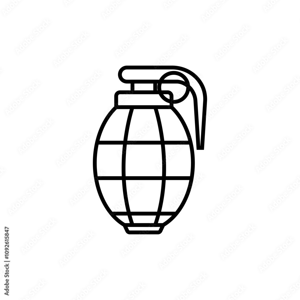 Hand grenade icon linear logo isolated Hand grenade icon linear logo isolated