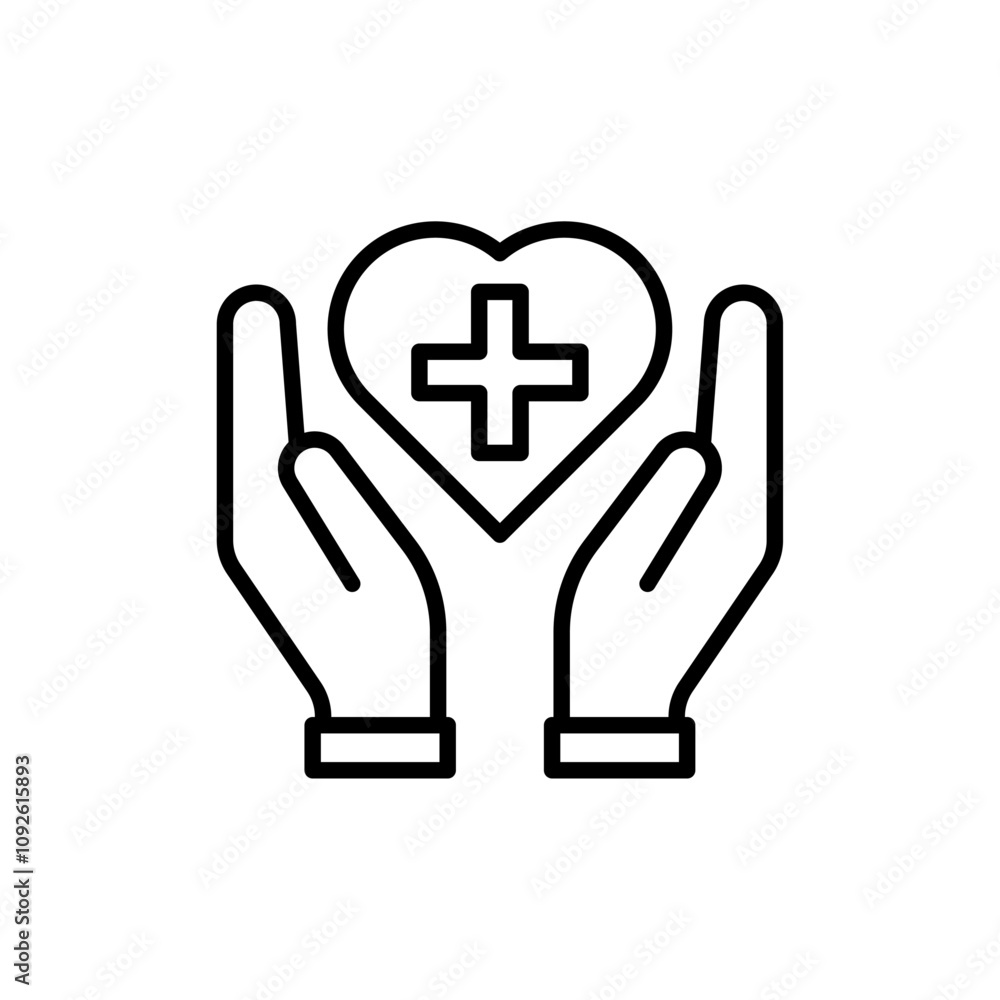 Health insurance icon linear logo isolated Health insurance icon linear logo isolated