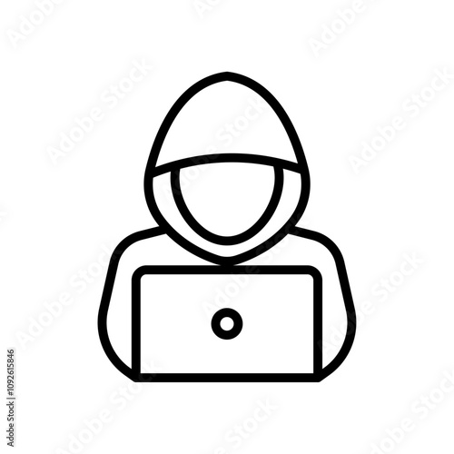 Hacker icon linear logo isolated