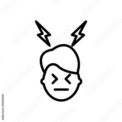 Headache icon linear logo isolated