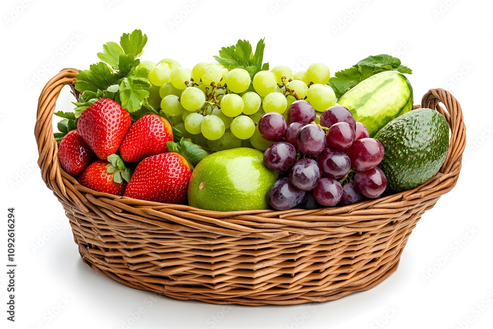 Fresh Fruit Arrangement in a Wicker Basket Fresh Fruit Arrangement in a Wicker Basket