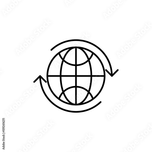 Import export icon linear logo isolated