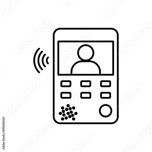 Intercom icon linear logo isolated