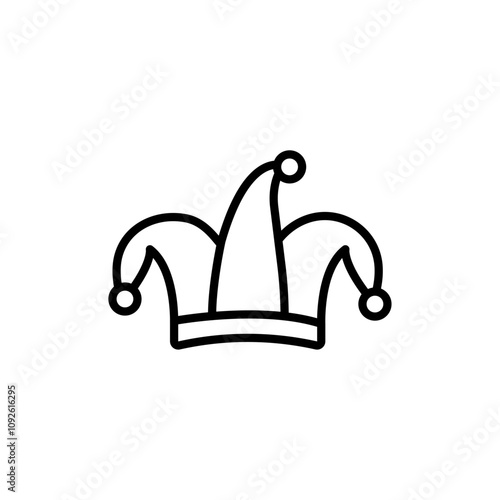 Joker hat icon linear logo isolated