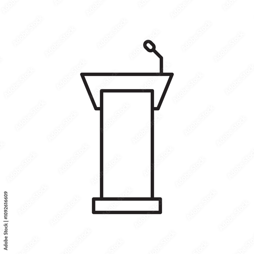 Lectern icon linear logo isolated Lectern icon linear logo isolated