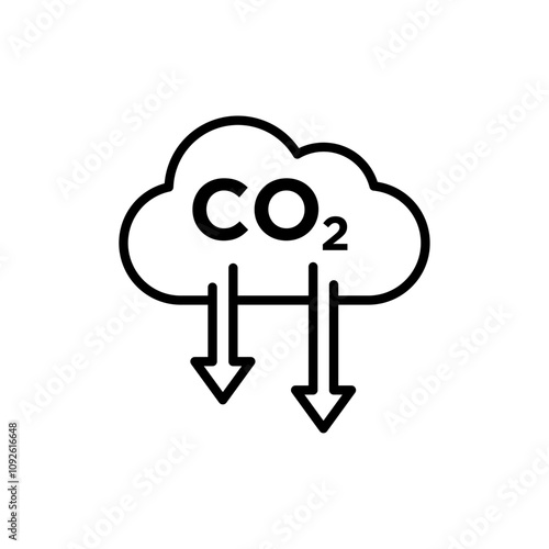 Low carbon dioxide icon linear logo isolated