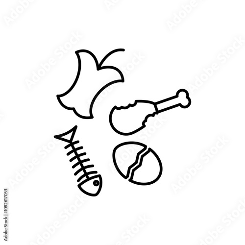 Organic waste icon linear logo isolated
