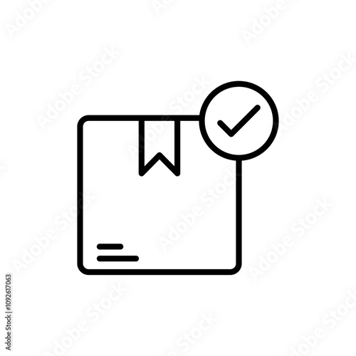 Order receive icon linear logo isolated