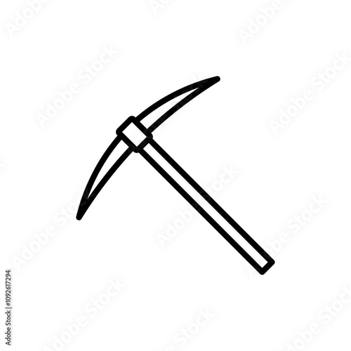 Pick axe icon linear logo isolated