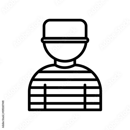 Prisoner icon linear logo isolated