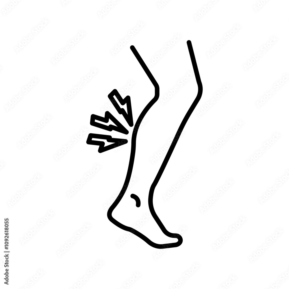 Obraz premium Shin pain icon linear logo isolated